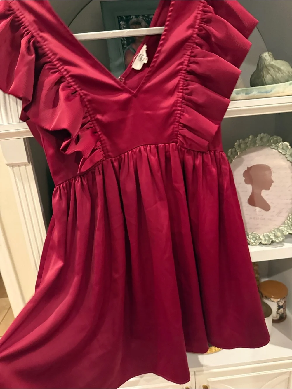 entro Red Ruffle Mini Dress - Picture 1 of 2